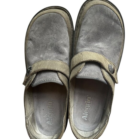 Alegria Brenna Gray Suede Clogs Women’s 9.5 EU 40 Slip On Comfort Shoes APMA App - Picture 5 of 9